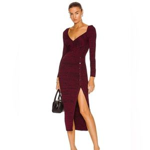 Self-Portrait Burgundy Midi Dress
